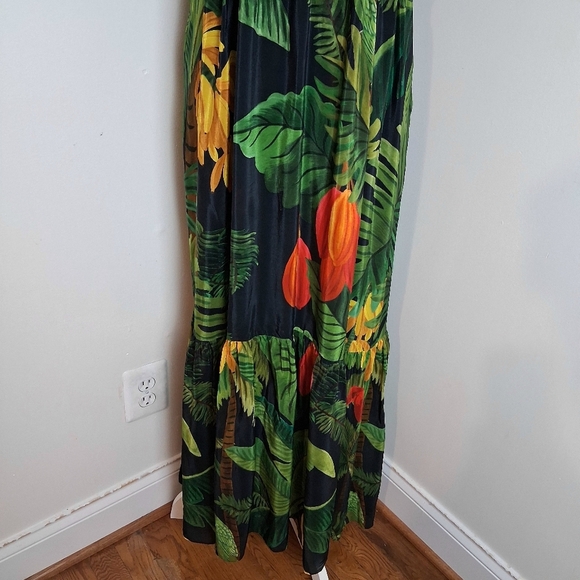 Farm Rio Cocoa Forest Maxi Dress Size Large NWT - Picture 10 of 13